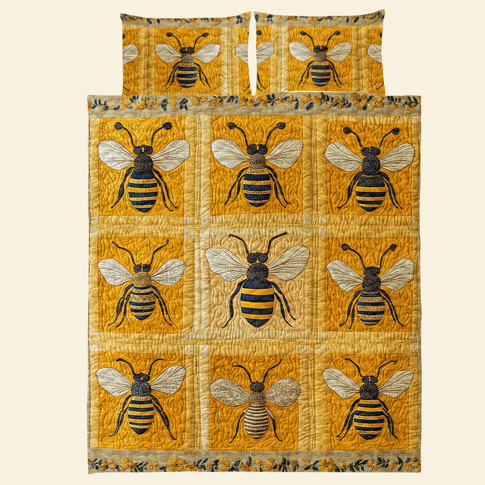 Custom Bee Lover's Quilt Bed Set Blanket PopCulturePrints