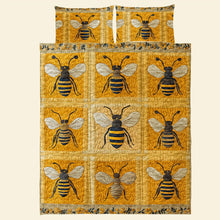 Load image into Gallery viewer, Custom Bee Lover's Quilt Bed Set Blanket PopCulturePrints