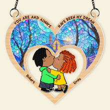 Load image into Gallery viewer, Personalized Love Suncatcher Ornament for Couples Suncatcher PopCulturePrints