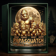 Load image into Gallery viewer, Like A Dad, Just Way More Squatchy - Personalized Round Glass for Dad Glass PopCulturePrints