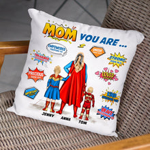 Load image into Gallery viewer, Personalized Super Mom Square Pillow Pillow PopCulturePrints