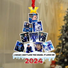 Load image into Gallery viewer, Personalized Ice Hockey Photo Ornament - Custom Christmas Tree Decoration for Hockey Fans Ornament PopCulturePrints