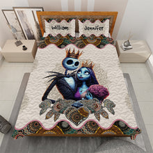Load image into Gallery viewer, Valentine's Day Gifts: Spooky Love Personalized Quilt Bed Set for Couples - Unique Gift Blanket PopCulturePrints