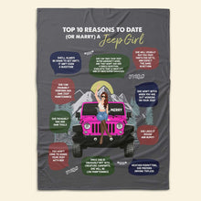 Load image into Gallery viewer, Personalized Jeep Girl Tire Cover - Yes, This Is My Jeep Blanket PopCulturePrints