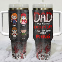 Load image into Gallery viewer, Personalized Horror-Themed Tumbler for Dad - Father's Day Gift from Kids Tumbler Cup PopCulturePrints