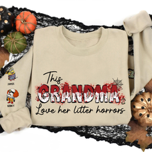 Load image into Gallery viewer, Personalized Halloween Grandma Sweatshirt - Love Her Little Horrors AOP Products PopCulturePrints