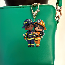 Load image into Gallery viewer, Personalized Firefighter Couple Keychain | Meaningful Valentine's Day Gifts for Couples Keychains PopCulturePrints
