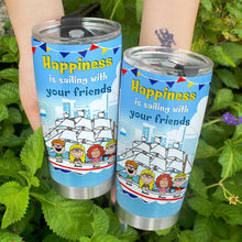 Load image into Gallery viewer, Personalized Happiness Sailing Tumbler 20oz for Friends Tumbler Cup PopCulturePrints