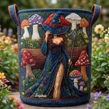 Load image into Gallery viewer, "Embrace the Magic of Nature" - Personalized Mushroom Nature Alchemist Quilted Laundry Basket - Gift for Witches, Nature Lovers, and Magical Souls Laundry Basket PopCulturePrints
