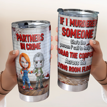Load image into Gallery viewer, "Partners in Crime" - Custom Horror Friends 20oz Tumbler - Unique Personalized Gift for Besties Tumbler Cup PopCulturePrints