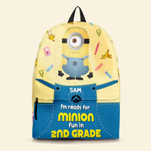 Load image into Gallery viewer, Personalized Minion-themed Kids Backpack - Ready for Fun in School Backpack PopCulturePrints