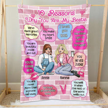 Load image into Gallery viewer, Personalized Best Friends Blanket - 10 Reasons You're My Bestie Blanket PopCulturePrints