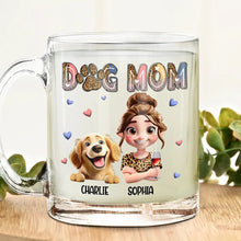Load image into Gallery viewer, "For Every Dog Mom: Celebrate Your Love with Our Custom Glass Mug" - Personalized 3D Effect Gift for Dog Moms, Pet Lovers, and More Glass Mug PopCulturePrints