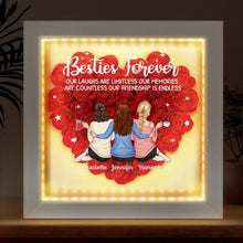 Load image into Gallery viewer, Besties Forever - Personalized LED Light Flower Shadow Box LED Light Flower Shadow Box PopCulturePrints