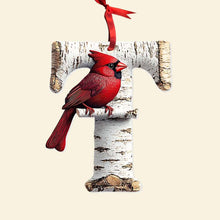 Load image into Gallery viewer, Personalized Cardinal Alphabet Christmas Ornaments Ornament PopCulturePrints