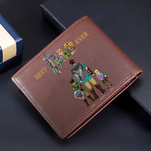 Load image into Gallery viewer, Personalized 'Best Dad Ever' PU Leather Wallet with Custom Family Design Leather Wallet PopCulturePrints
