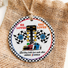Load image into Gallery viewer, Custom Racing Fans Couple Christmas Ornament | Memorable Valentine's Day Gifts Ornament PopCulturePrints