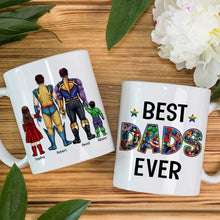 Load image into Gallery viewer, Best Dads Ever Personalized Superhero Coffee Mug Coffee Mug PopCulturePrints