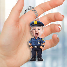 Load image into Gallery viewer, Personalized Kids Firefighter & Police Keychain Gift Keychains PopCulturePrints