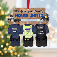 Load image into Gallery viewer, Custom Police Family Christmas Ornament - Personalized Gift Ornament PopCulturePrints