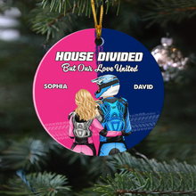 Load image into Gallery viewer, Custom Motocross Couple Christmas Ornament - House Divided Ornament PopCulturePrints
