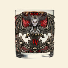 Load image into Gallery viewer, Embrace the Darkness: Demon Goddess Drinking Glass - Personalized Gift for Gamers Whiskey Glass PopCulturePrints