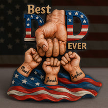 Load image into Gallery viewer, "Best Dad Ever - A Personalized Tribute to Fatherhood" - Dad Bump Plaque, Custom Gift for Dads and Grandpas Shaped Plaques PopCulturePrints