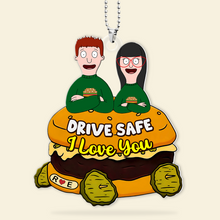 Load image into Gallery viewer, Personalized Couple Car Ornament - Drive Safe I Love You Gift for Valentine's Day Gifts Ornament PopCulturePrints