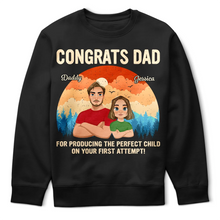 Load image into Gallery viewer, Congratulations Dad! Celebrate Perfect Parenting - Personalized T-Shirt T-shirt PopCulturePrints
