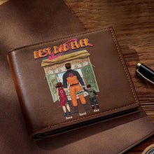 Load image into Gallery viewer, Personalized 'Best Dad Ever' Anime Themed Wallet Leather Wallet PopCulturePrints