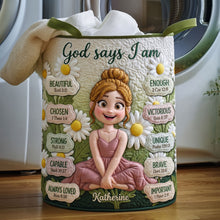 Load image into Gallery viewer, Lovely Birth Flower Quilted Laundry Basket - Personalized Gifts For Girls 05qhti170726 Laundry Basket PopCulturePrints