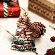 Load image into Gallery viewer, Personalized Christmas Ornament for Book Lovers with Custom Book Club Name Ornament PopCulturePrints