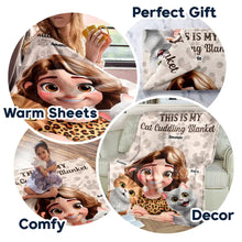 Load image into Gallery viewer, “This Is My Cat Cuddling Blanket” - Personalized Fleece Blanket for Cat Lovers & Pet Owners Fleece Blanket PopCulturePrints