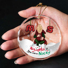 Load image into Gallery viewer, Personalized Christmas Couple Ornament - Naughty is the New Nice | Valentine's Day Gifts Ornament PopCulturePrints