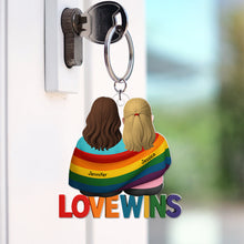 Load image into Gallery viewer, “Love Wins” - Personalized LGBT Keychain - Unique Gift for Couples, Friends, and Loved Ones Keychains PopCulturePrints
