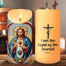 Load image into Gallery viewer, Illuminate Your Faith: Light Of The World LED Candle - Personalized Gift for God Lovers Led Candle PopCulturePrints