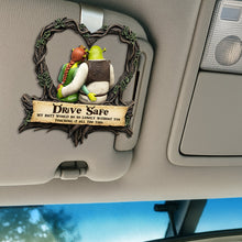 Load image into Gallery viewer, Drive Safe, My Butt Would Be So Lonely Without You - Naughty Green Couple Car Visor Clip Car Visor Clip PopCulturePrints