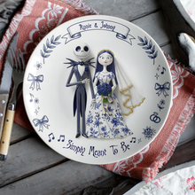 Load image into Gallery viewer, Simply Meant To Be - Personalized Christmas Gift Plate for Couples Ceramic Round Plate PopCulturePrints