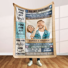 Load image into Gallery viewer, Personalized Couple Blanket - You Are My Life Now And Forever Blanket PopCulturePrints