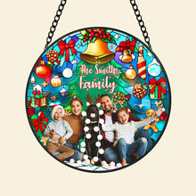 Load image into Gallery viewer, Personalized Round Stained Glass Suncatcher – Custom Christmas Gift for Families Suncatcher PopCulturePrints