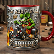 Load image into Gallery viewer, Rev Up Your Spirit with Our Hot Rod Garage Mug - Personalized Gift for Car Lovers Coffee Mug PopCulturePrints