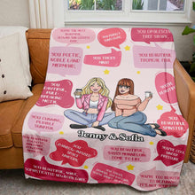 Load image into Gallery viewer, Personalized Besties Blanket - Fun Quotes for Friendship Blanket PopCulturePrints