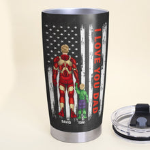 Load image into Gallery viewer, Personalized Superhero Dad Tumbler - Father's Day Gift Tumbler Cup PopCulturePrints