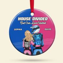 Load image into Gallery viewer, Custom Motocross Couple Christmas Ornament - House Divided Ornament PopCulturePrints