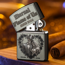 Load image into Gallery viewer, “An Eternal Bond” - Personalized Eternal Flame of Us Skull Couple Lighter - Unique Gift for Couples Lighter PopCulturePrints