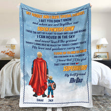 Load image into Gallery viewer, Personalized Superhero Dad and Child Blanket Blanket PopCulturePrints