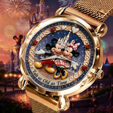 Load image into Gallery viewer, “Tale as Old as Time” - Cute Fairytale Couple Mesh Trap Quartz Watch - Personalized Gift for Couples Quartz Watch PopCulturePrints