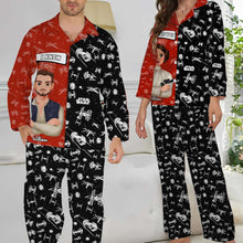 Load image into Gallery viewer, Personalized Star Wars Couple Pajama Set - Custom Button Up PJs Pajama Set PopCulturePrints