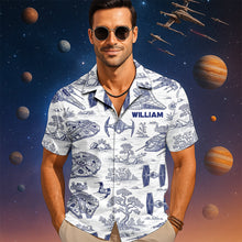 Load image into Gallery viewer, Explore the Galaxy with Your Personalized Touch - Galactic Toile Hawaiian Shirt - Unique Gift for Galaxy Lovers Hawaiian Shirts PopCulturePrints