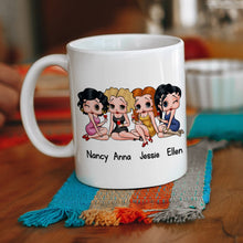 Load image into Gallery viewer, Personalized Sisters Forever Connected Coffee Mug Coffee Mug PopCulturePrints
